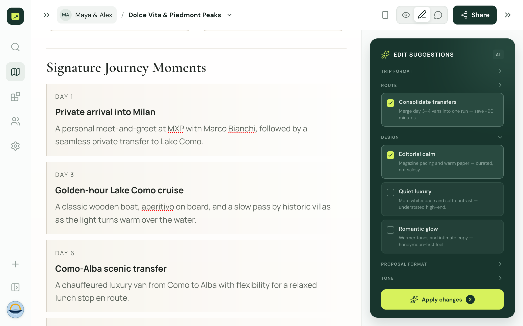 TripFit client proposal preview